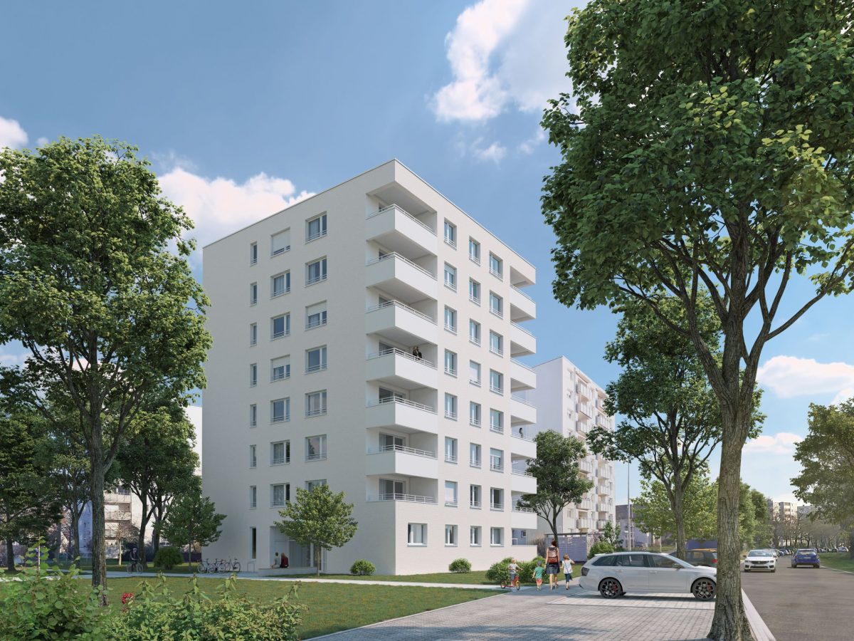 Visualisierung des Neubauprojekts Daxlanden Rheinstrandallee.