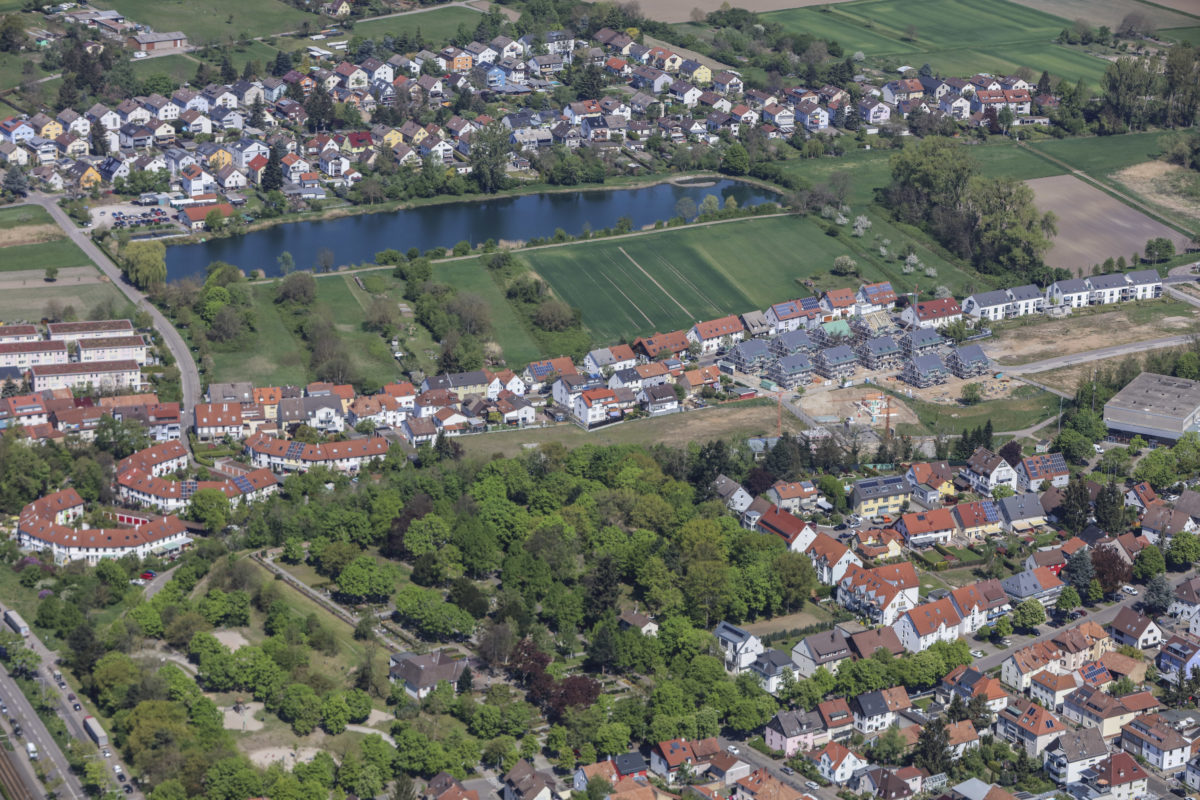 Luftbild vom Grundstück der Konzeptvergabe Am Sandberg.