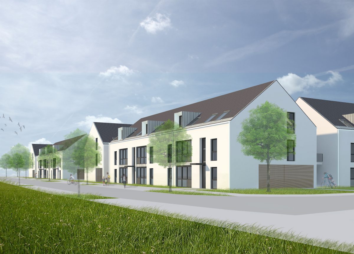 Visualisierung des Neubaus in der Wachhausstraße in Durlach.