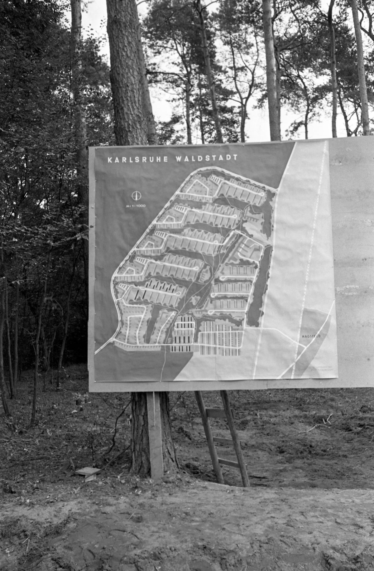 Historischer Plan der Waldstadt Eröffnung 1957.