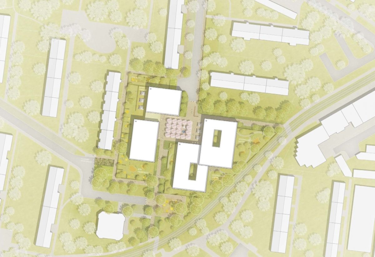 Architektonischer Grundriss der Weiterentwicklung Sozialdiakonisches Zentrum in Durlach.