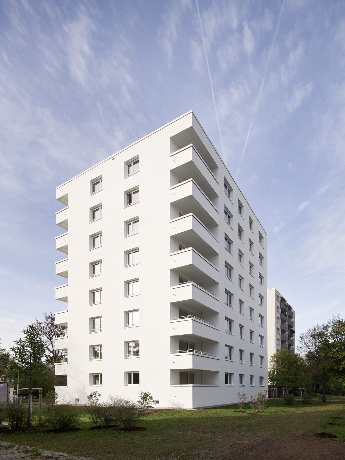 Außenansicht des Neubaus in der Rheinstrandallee 5a.