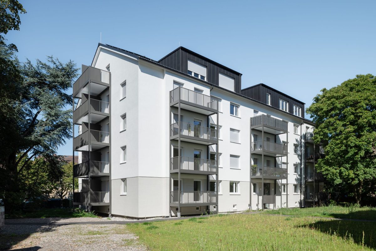 Außenansicht der Modernisierung in der Reichenbachstraße 23 in Durlach.