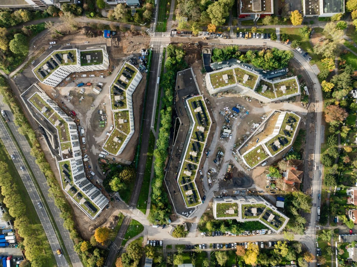 August-Klingler-Areal Außenansicht Luftaufnahme