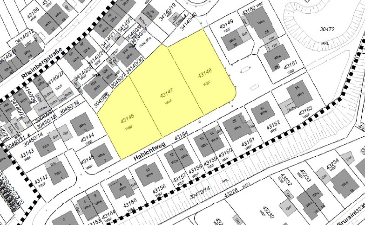 Übersichtskarte der Grundstücke 