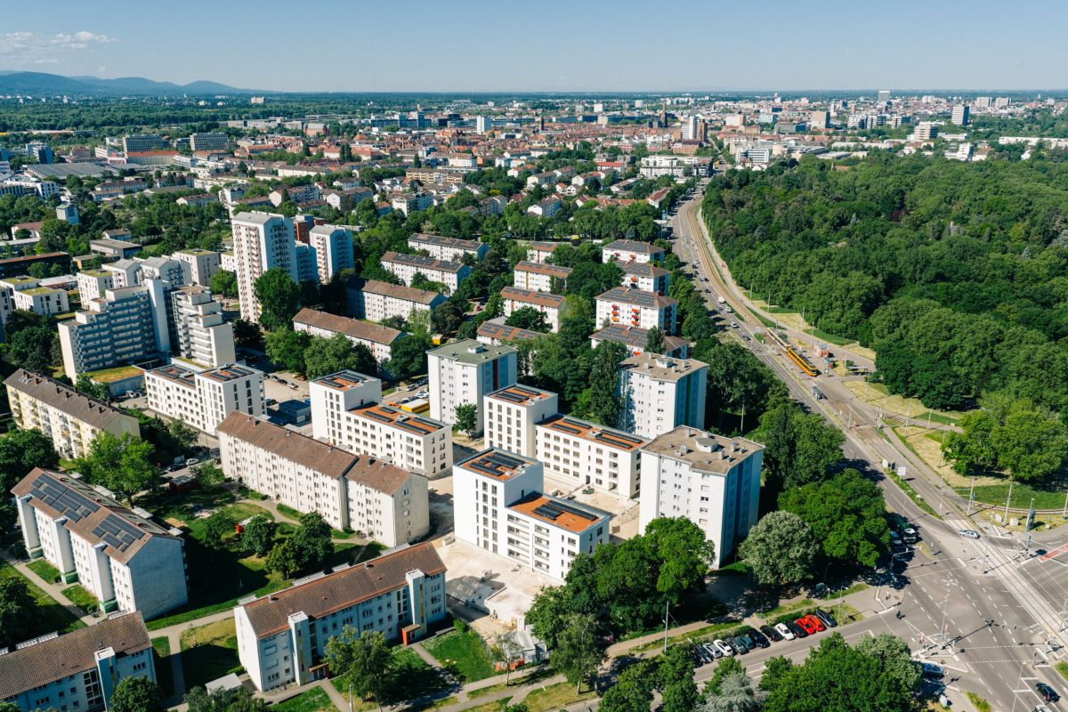Luftbild vom Rintheimer Feld