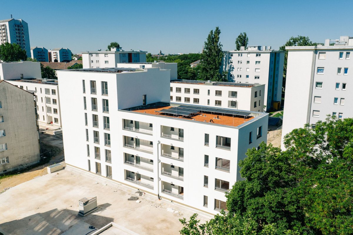 Außenansicht des Neubaus am Staudenplatz