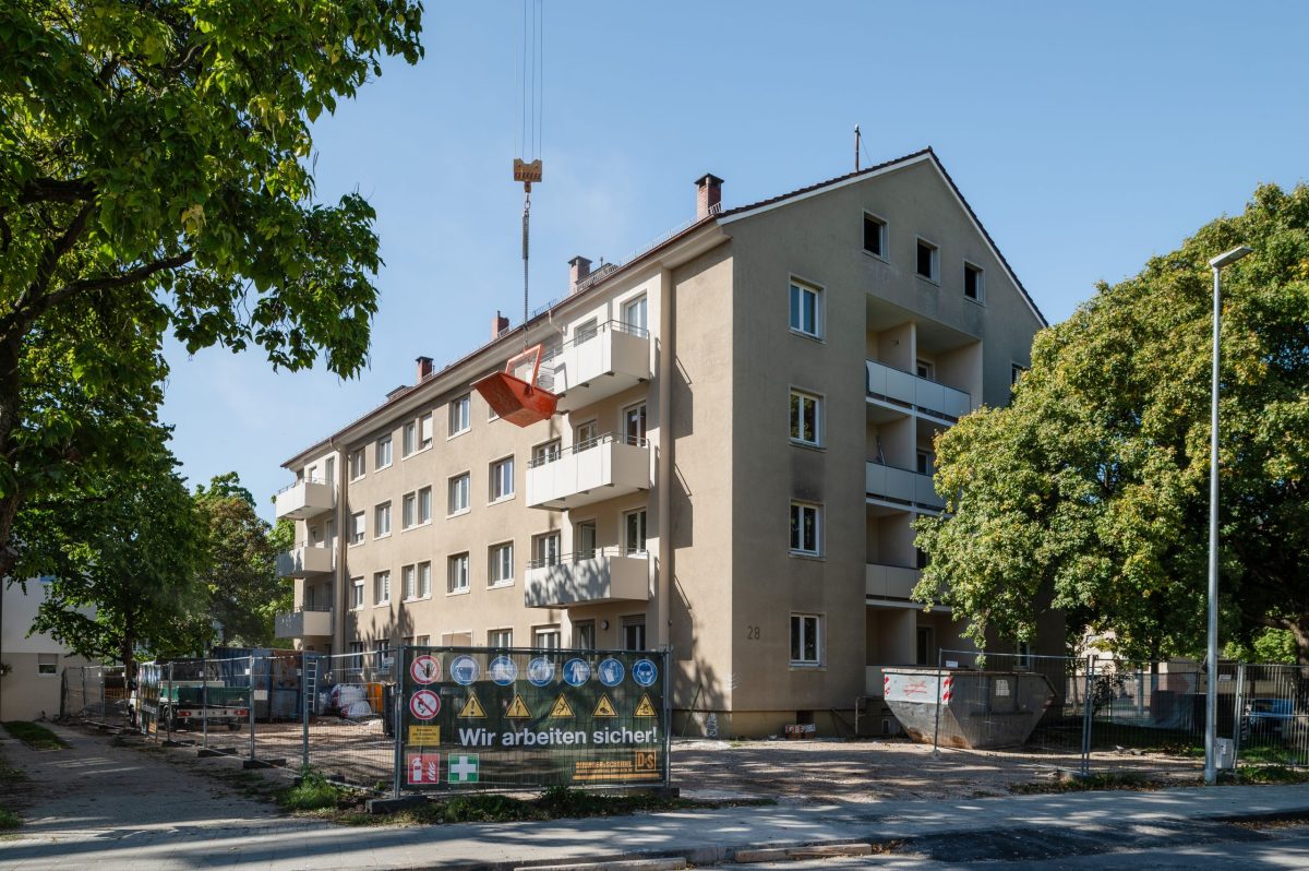 Außenansicht der Modernisierung in der Hildebrandstraße 28 in Durlach vor den Modernisierungsmaßnahmen.