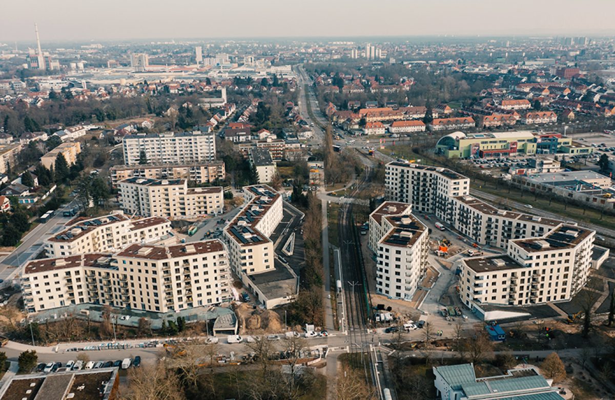 Luftbild August Klingler Areal in Karlsruhe-Daxlanden
